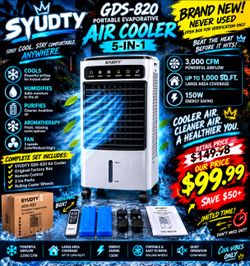 [BRAND NEW] SYUDTY GDS-820 Portable Evaporative Air Cooler 5-in-1 - Complete In Box