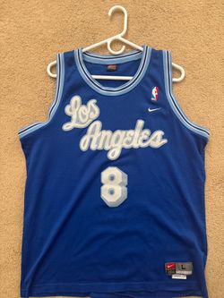 Vintage Nike Kobe Bryant #8 Lakers Blue Throwback Swingman Jersey Men’s Large +2 Authentic L