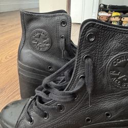 Black Chuck 70 De Luxe Heel Leather 