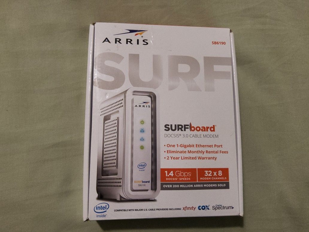 ARRIS SB6190 SURFBOARD CABLE 1.4 Gbps FAST  DOCIS 3.0 MODEM LIKE NEW