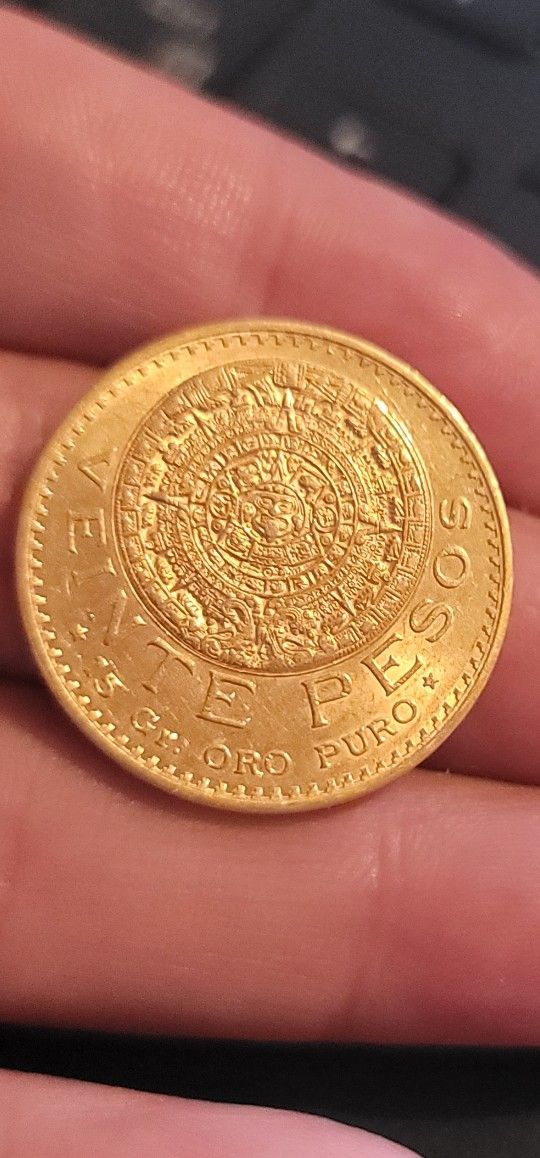 20 Pesos Gold Coin 1918, Mexico 22k