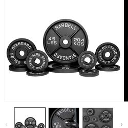Standard Barbell Olympic Weight Plate set (130lbs) total
