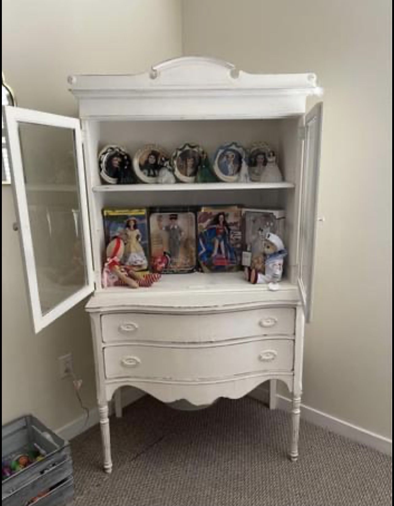 White Antique Hutch