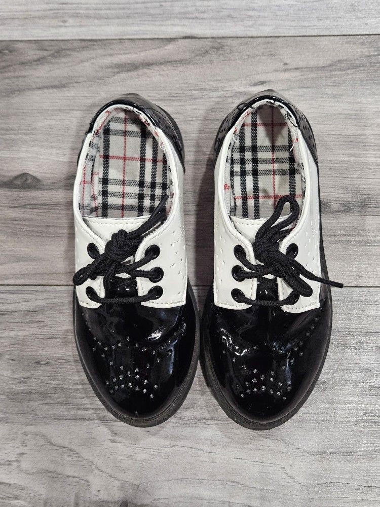 Bonario Toddler Girls Boys Dress Shoes Lace-Up Oxford School Uniform Flats Little Kids Loafer