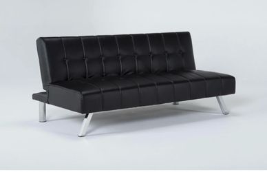 Faux leather futon