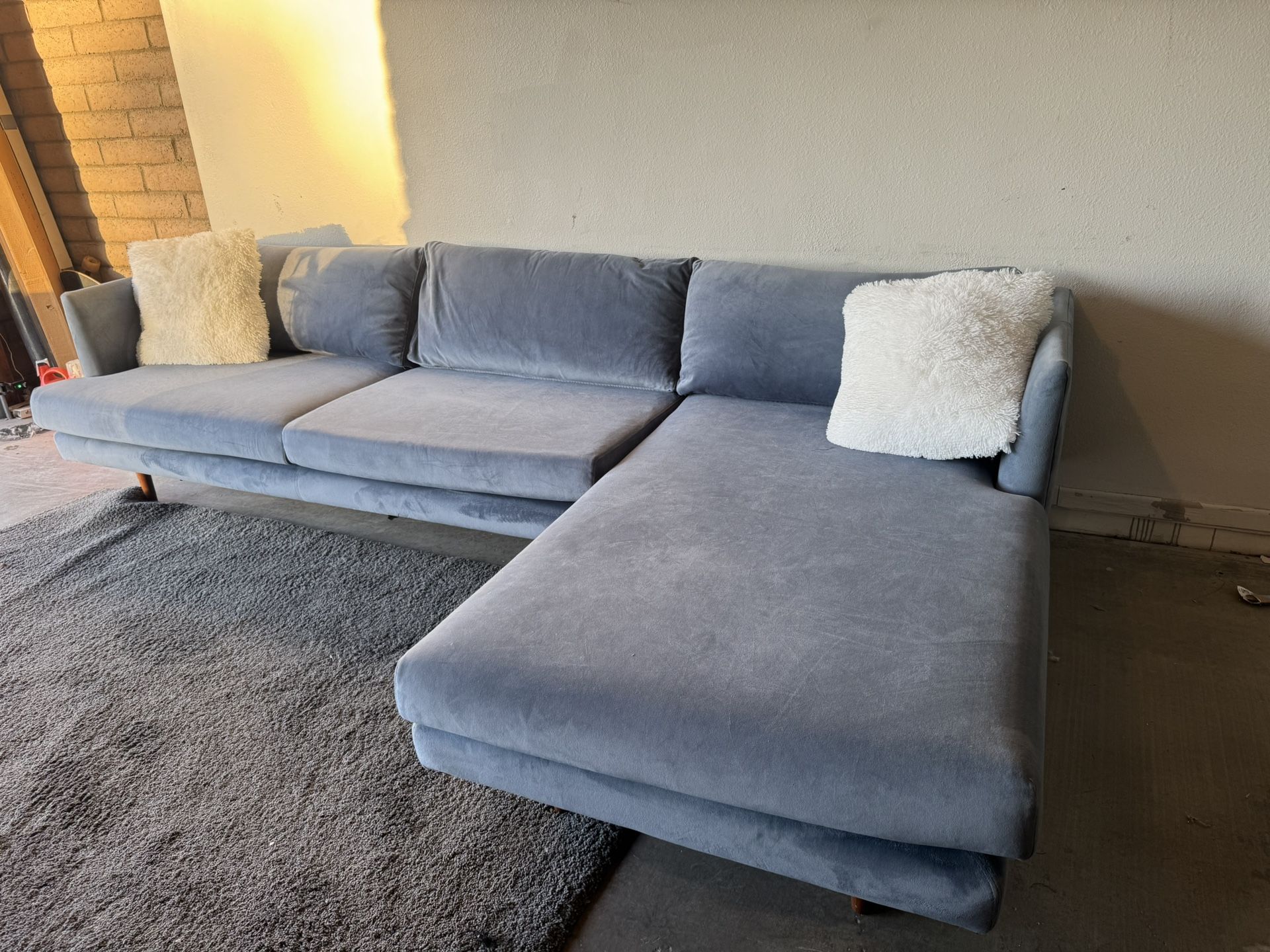 Blue Sectional Sofa Couch Sala