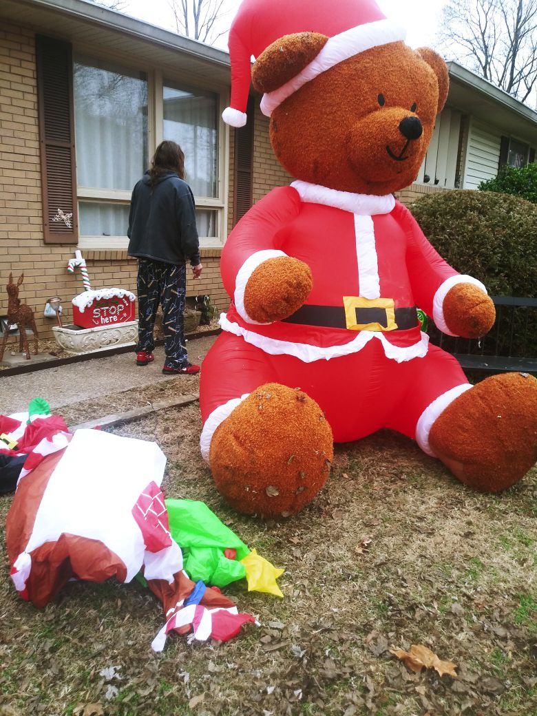 Huge Christmas decoration air powered teddy bear