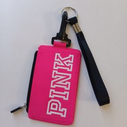 Victoria's Secret Pink ID Holder Zipped Wallet Case Wristlet