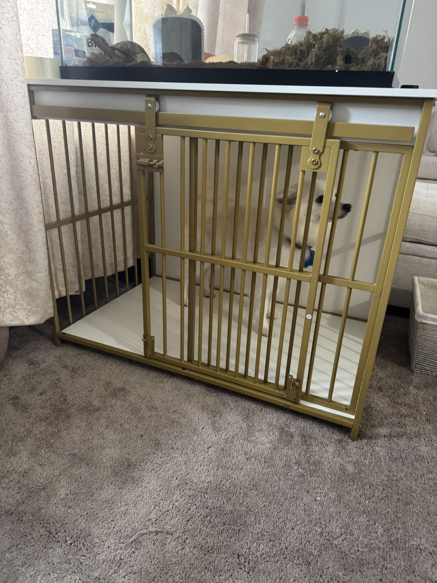 HOOBRO Dog Crate Furniture, 36.6" Heavy Duty Dog Kennel with Sliding Barn Door,