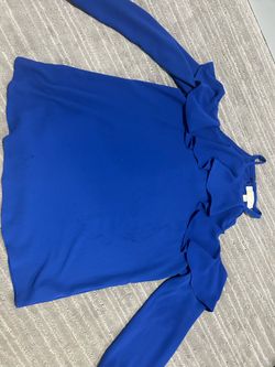 Women’s royal Blue  Michael Kors Cold Shoulder Shirt Blouse Sz Small