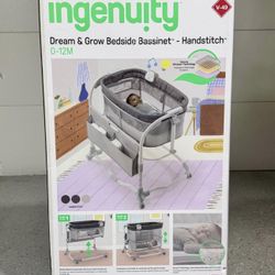 Ingenuity Dream & Grow Bedside Bassinet and Sleeper,AirLoom Handstitch Fashion. NEW !!