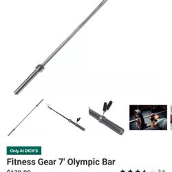 New Condition 7ft Solid 45lb Olympic Bar with set of Clamps. . Retails for $145 selling $100 I have 1 Left..