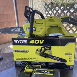 Ryobi 40v Cordless Chainsaw 14”Battery And Charger Included 