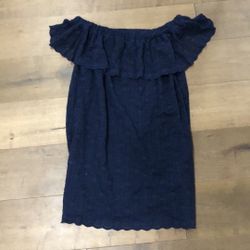 Navy blue Lacey off shoulder dress-M