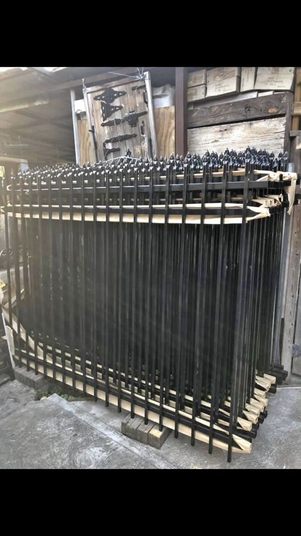 Iron fence/ 6x8/ 3 rails/ powder coated for Sale in Houston, TX OfferUp