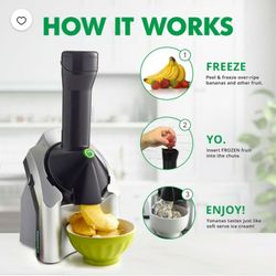 Yonanas Classic Vegan Non-Dairy Frozen Fruit Soft Serve Dessert Maker 