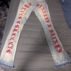 FWRD DENIM & CO. SAINTS X SINNERS STACKED DENIM JEANS