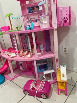 Barbie Dreamhouse 3-Story Dollhouse with 2 Cars, Slide, and Accessories