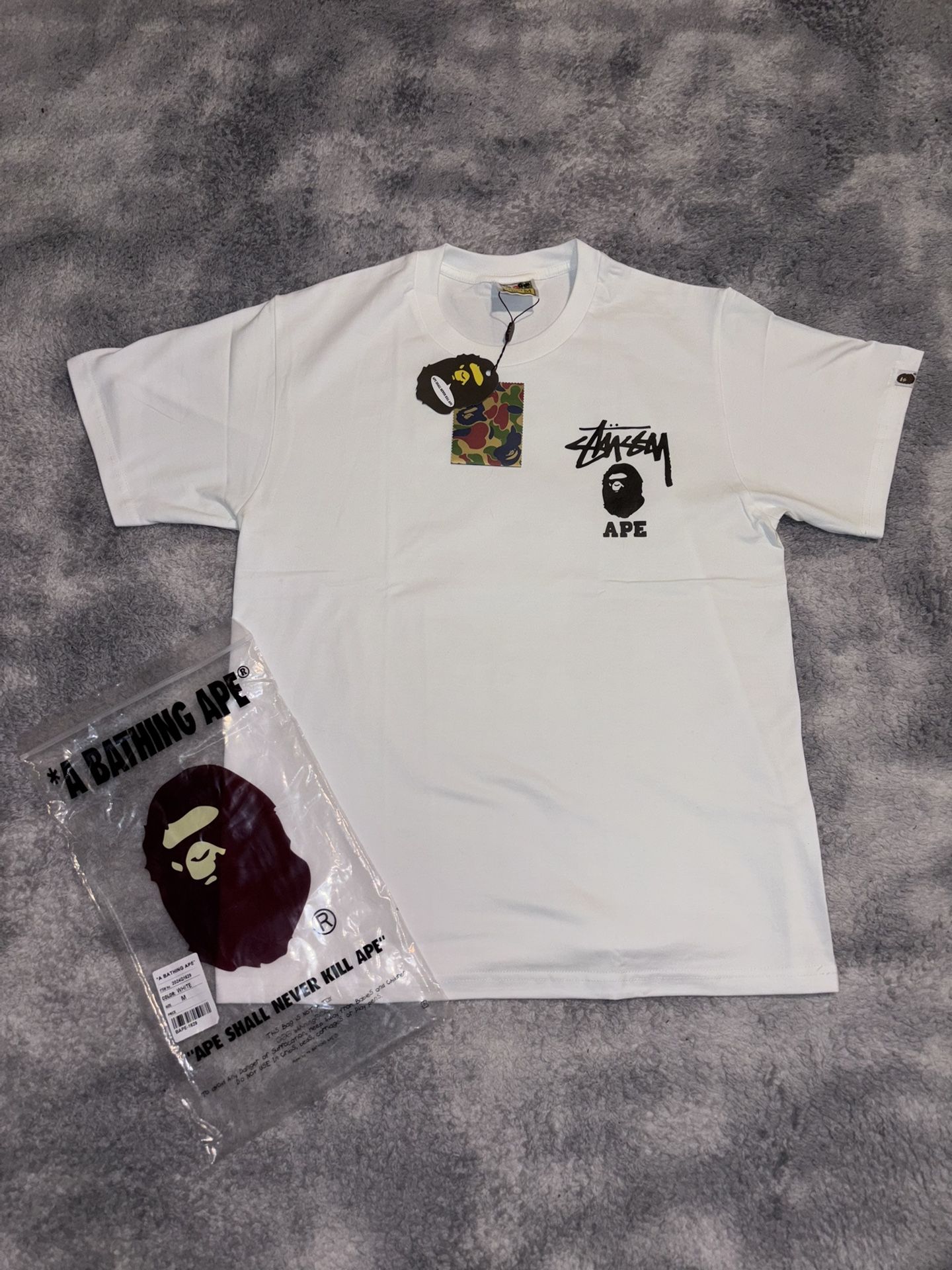 Bape x Stussy White Tee