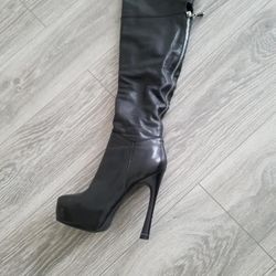 High Heel Genuine Leather Over The Knee Boots 