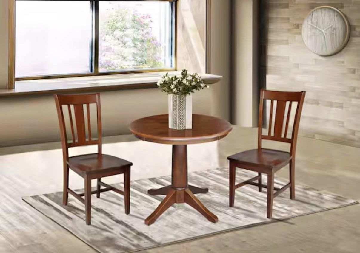 Olivia Espresso 30 in. Round Solid Wood Dining Table