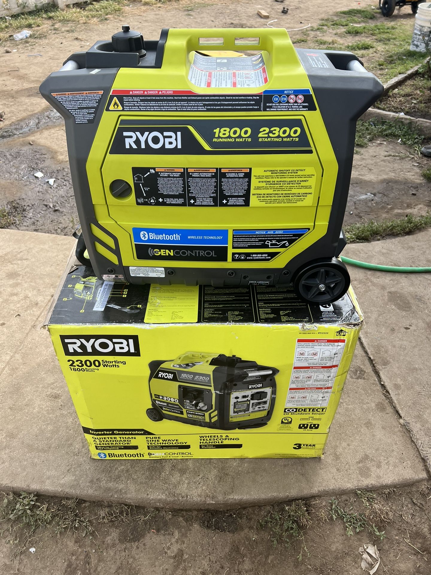 RYOBI 2,300-Watt Recoil Start Bluetooth Super Quiet Gasoline Powered Digital Inverter Generator with CO Shutdown Sensor