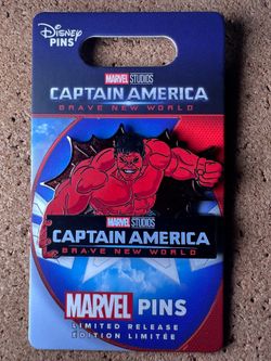 2025 Disney Parks Marvel LR Pin Captain American Brave New World Red Hulk