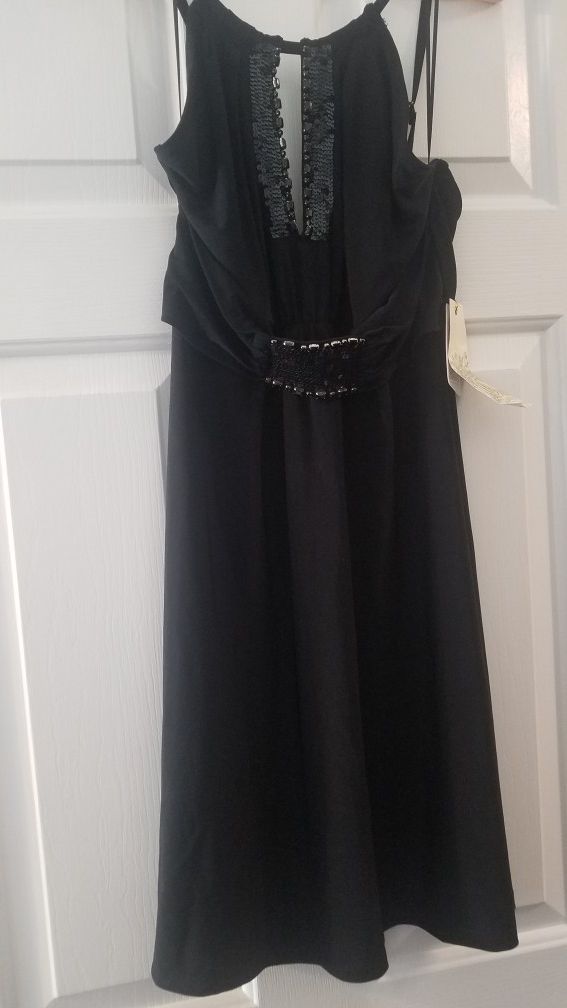 Guess NWT Black Spaghetti Strap Sequin Cocktail Dress size med