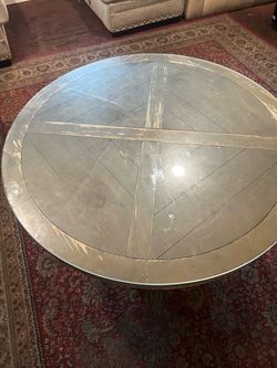 Round Wood short coffee Table