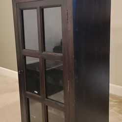 1-Piece Solid Wood Wine Cabinet