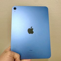 FIRM PRICE - NEW Condition iPad 10th Generation 64gb Blue with Case • 100% Battery Health