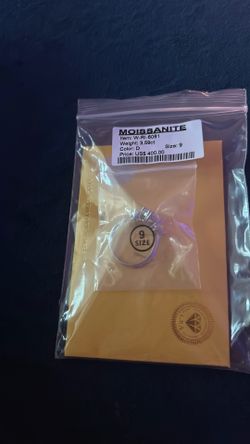Moissinite S925 Ss 9 3 Diamond Ring