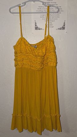 Charlotte Russe Mustard Yellow Lace Boho Sundress – Size M