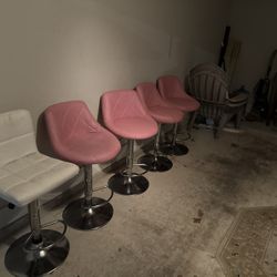 Four Pink Stools
