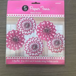 Pink Paper Fans