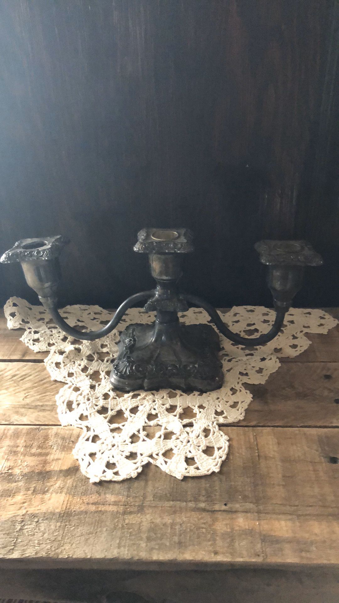 Antique silver candelabra