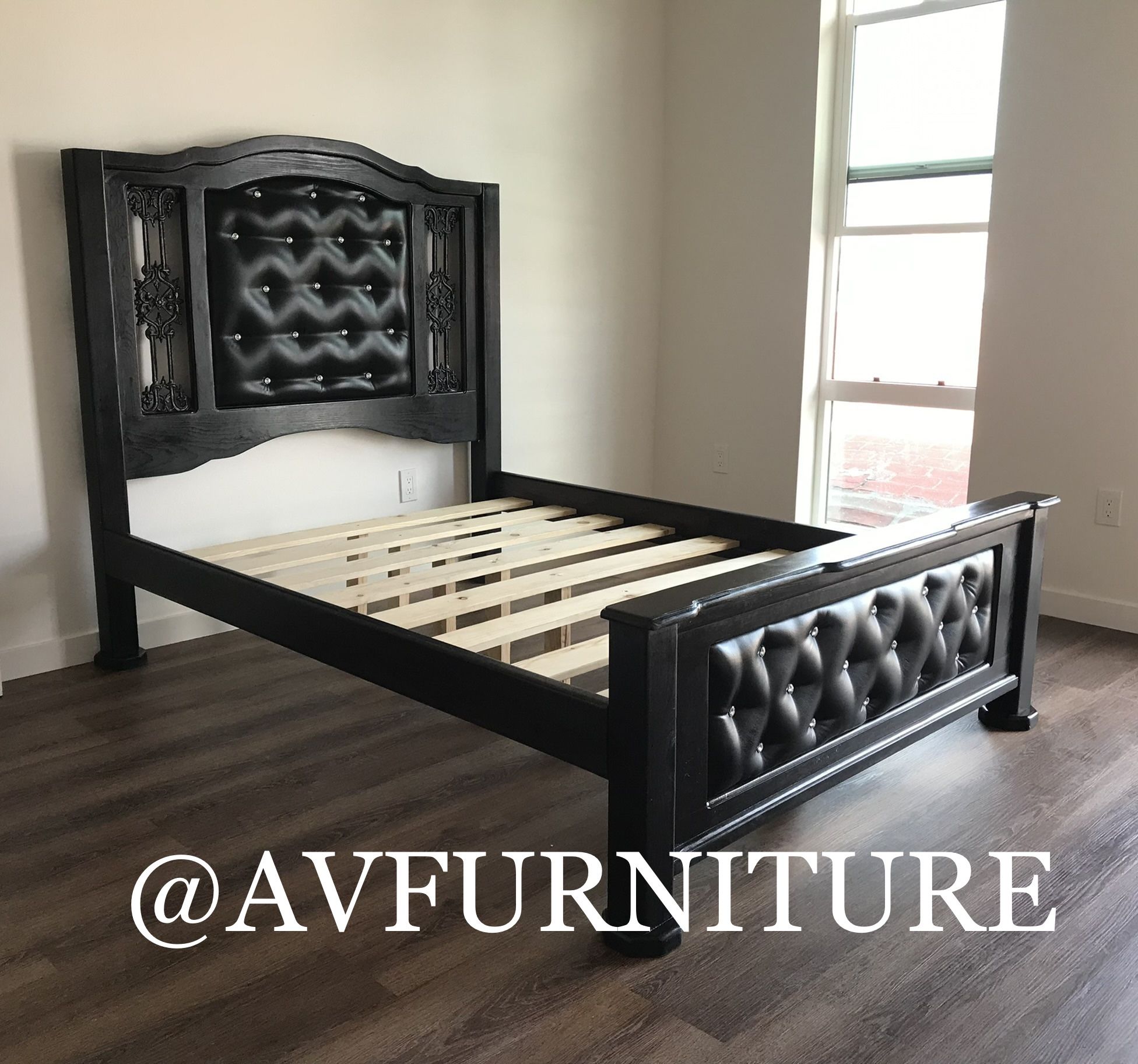 Solid Wood Queen Diamond Bed Frame