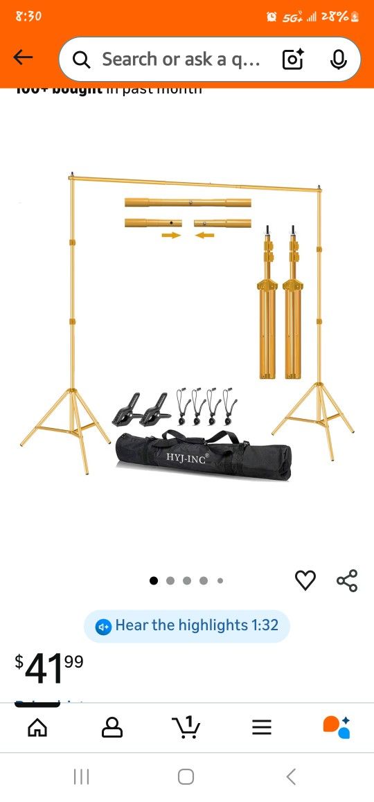 Gold Backdrop Stand