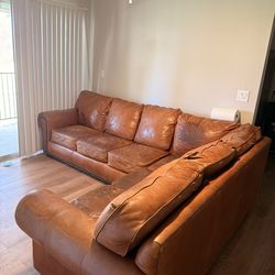 Leather L couch