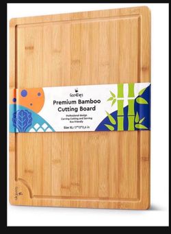 Turkey Cutting Board – 17 x 13 x 0.6 Inch Extra Large Bamboo Carving Board – All Natural Wood Board for Kitchen – Eco-Friendly and Durable – Easy to W