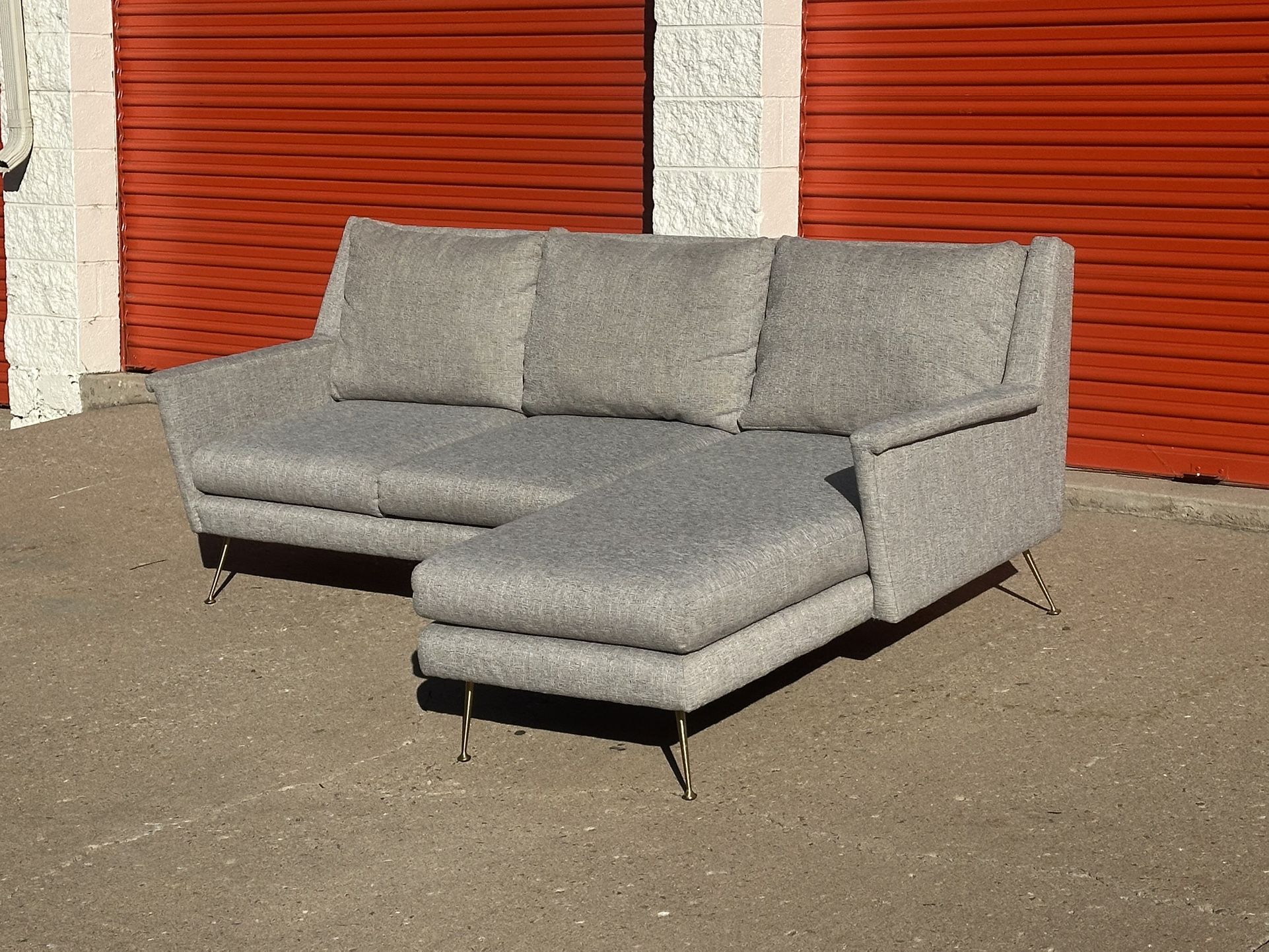 West Elm Gray MCM Sectional Couch