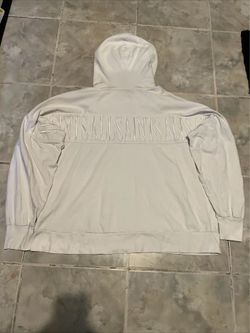 AllSaints Men’s Talon Pullover Hoodie Embroidered White Logo SZ M