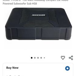 Kicker HS8 Hideaway Powered Subwoofer (Bass Loaded Amplifier Amp Pioneer Kenwood Alpine Sony Jl Fi Re Audio Car Stereo Speaker Mtx Taramps Skar Indash
