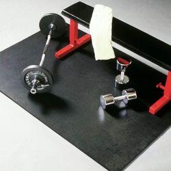 Gym Mat - Super Heavy Duty Quality - Commercial Grade Solid Vinyl - Home Gym Mat, Black