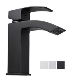 Single Handle Bathroom Faucet Square Cold Hot (Color Opt: Chrome/ Brushed Nickel) - Remodeling Needs