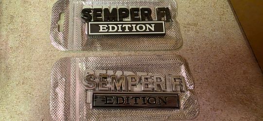 5" USMC Marine Corps Semper fi edition metal badge Adhesive back see all 12 pics sold separately SHIPPING AVAILABLE