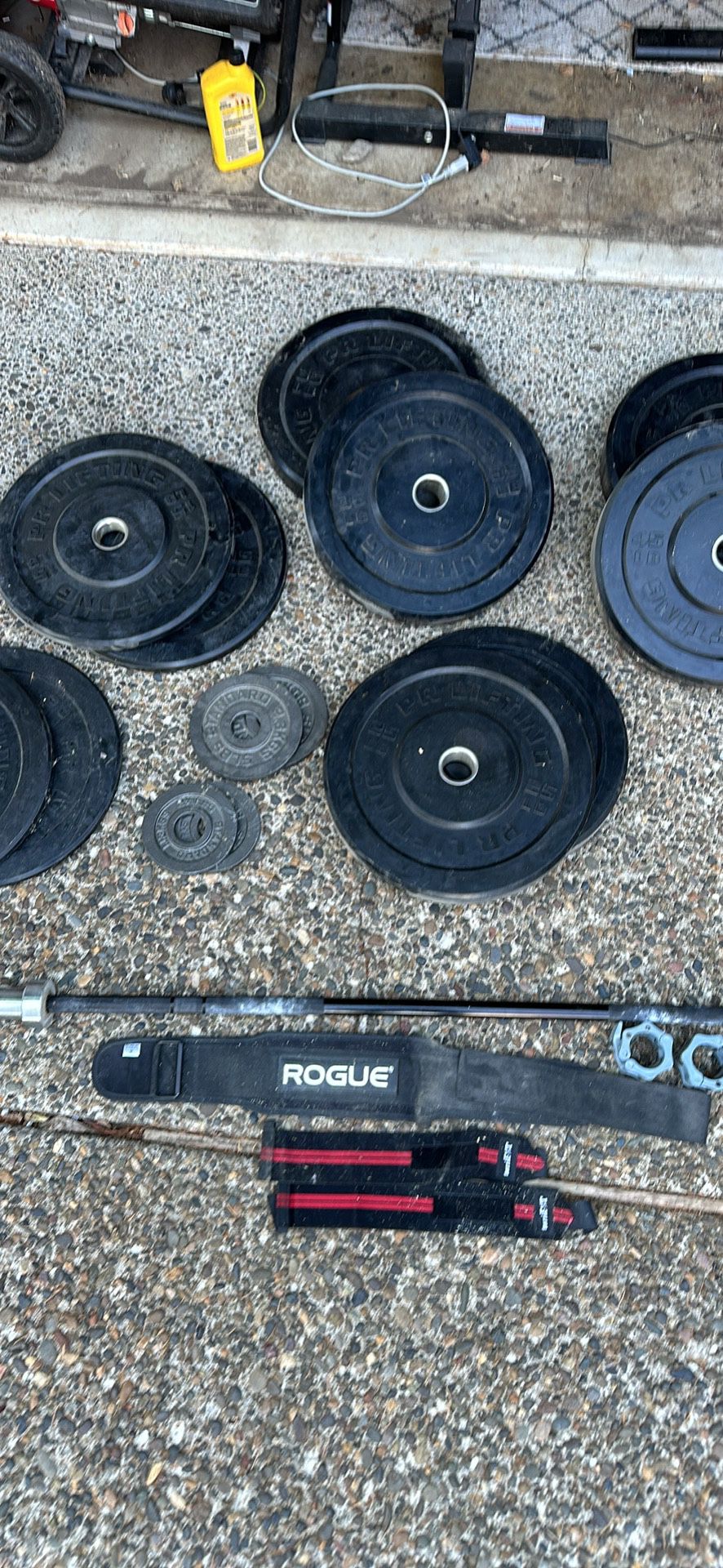 Bumper Plates and Olympic Bar Set