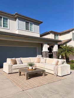 Delivery Available ‼️ Serenity Fluffy Cream Corduroy Sectional