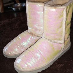 Ugg Boots Size 9 Sequins Iridescent