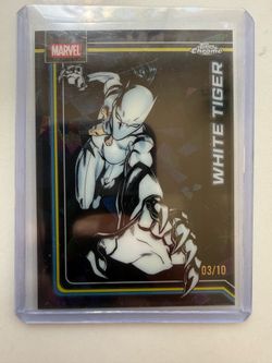 2026 Topps Chrome Marvel Sapphire WHITE TIGER  True Black Refractor /10 #197